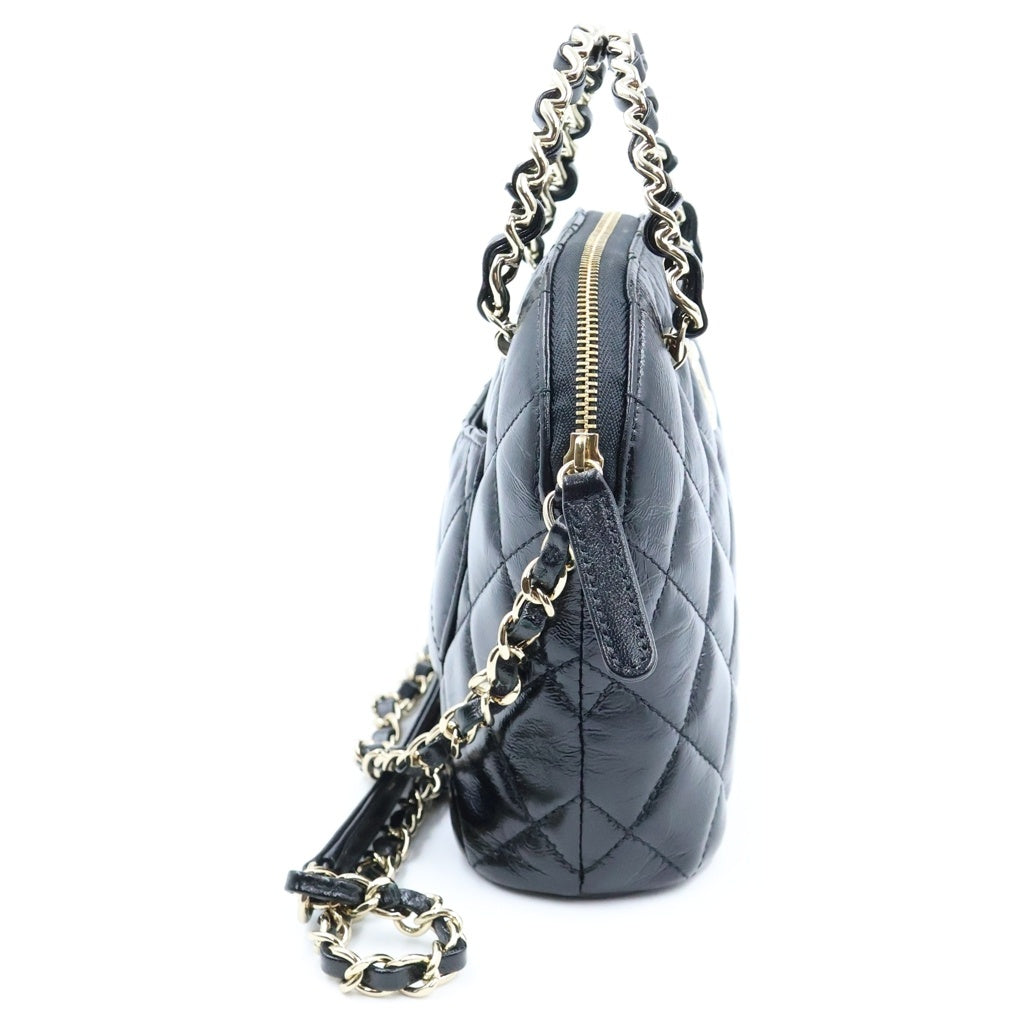 CHANEL(シャネル) マトラッセ スモールショッピングバッグ チェーンバッグ ブラック カーフスキン AS5130 ゴールド金具 レディース
