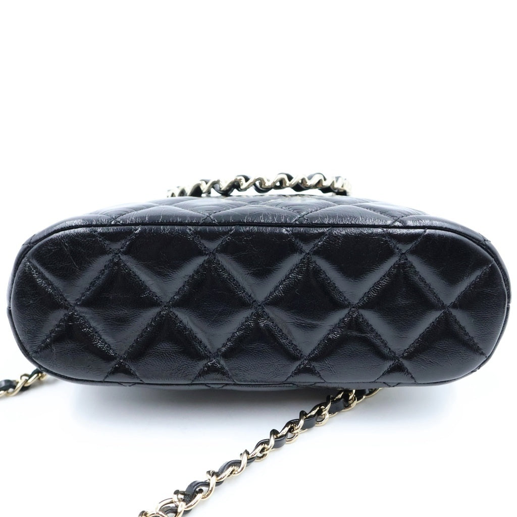 CHANEL(シャネル) マトラッセ スモールショッピングバッグ チェーンバッグ ブラック カーフスキン AS5130 ゴールド金具 レディース