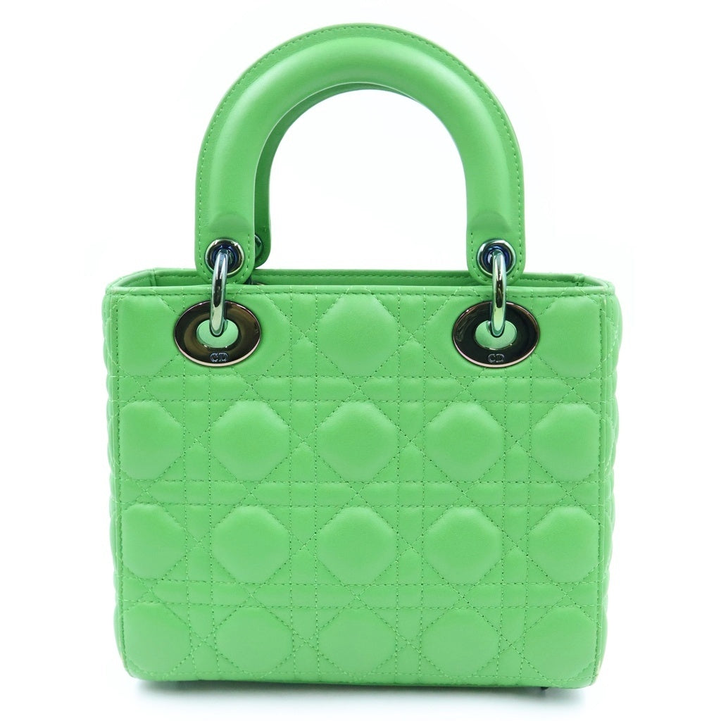 Christian Dior(クリスチャンディオール) レディディオール スモール 2WAYハンドバッグ ショルダーバッグ グリーン レザー ブラック金具 レディース
