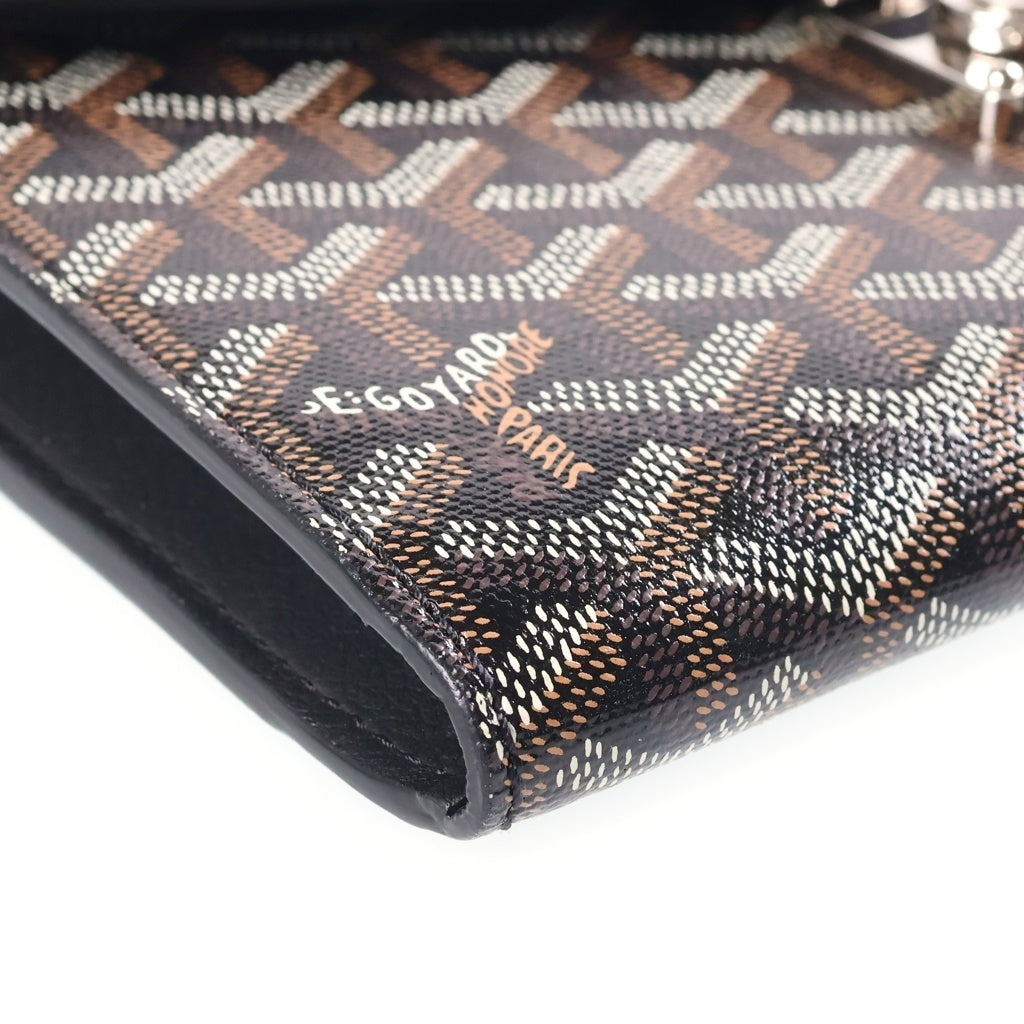 GOYARD(ゴヤール) シープルポーチ ウォレット ショルダーバッグ レザー PVC ブラック レディース