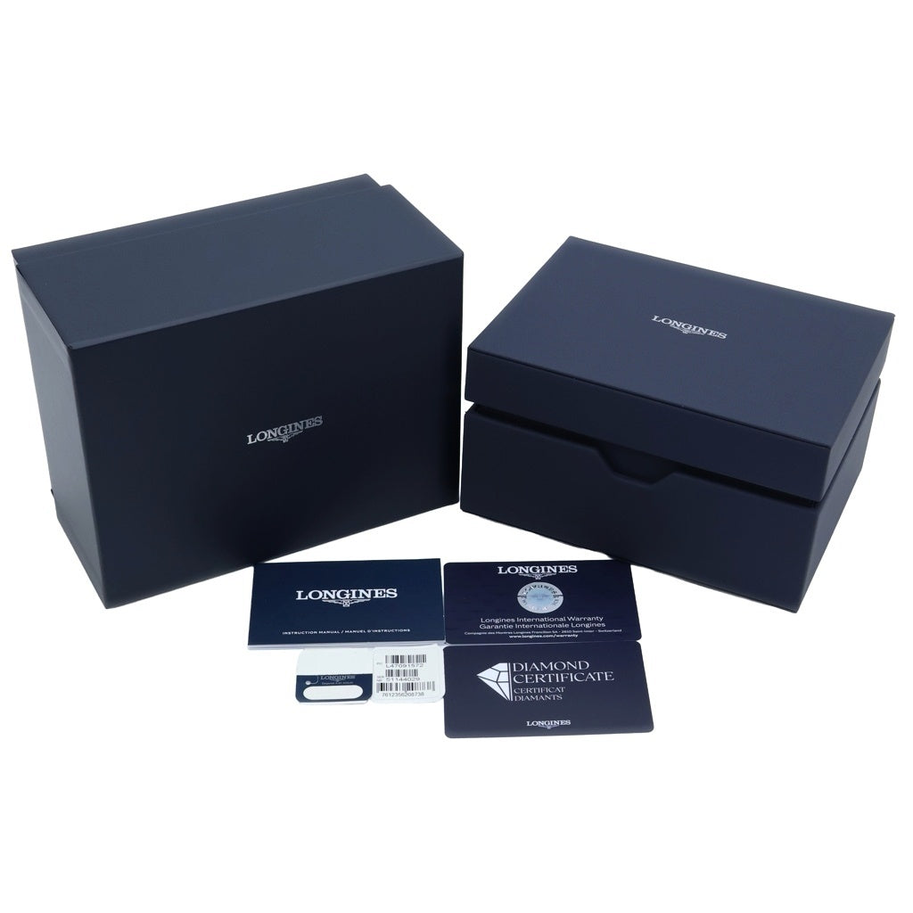 LONGINES(ロンジン) グランクラッシック 黒文字盤 GP×レザー/QZ レザー クォーツ 腕時計 L4.709.1.57.2