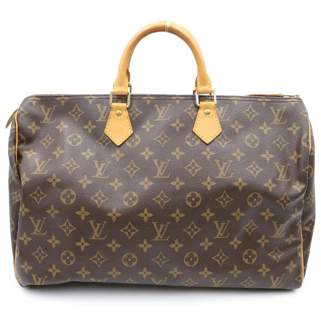 LOUIS VUITTON(ルイヴィトン) モノグラム スピーディ40 ハンドバッグ ボストンバッグ ブラウン レザー×PVC M41522 ゴールド金具 レディース