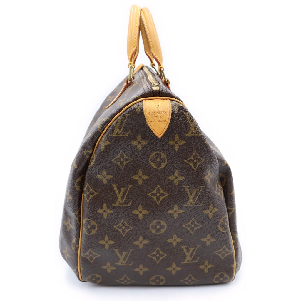 LOUIS VUITTON(ルイヴィトン) モノグラム スピーディ40 ハンドバッグ ボストンバッグ ブラウン レザー×PVC M41522 ゴールド金具 レディース
