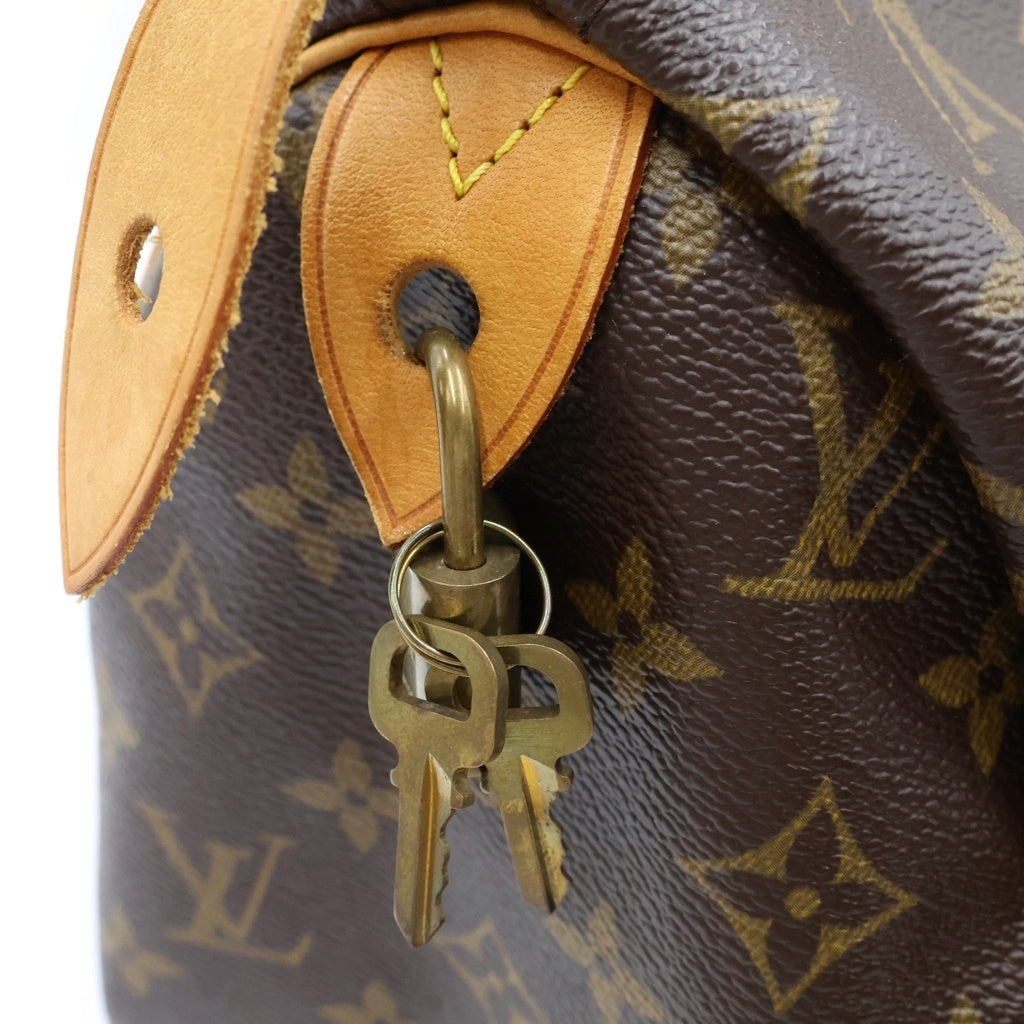 LOUIS VUITTON(ルイヴィトン) モノグラム スピーディ40 ハンドバッグ ボストンバッグ ブラウン レザー×PVC M41522 ゴールド金具 レディース