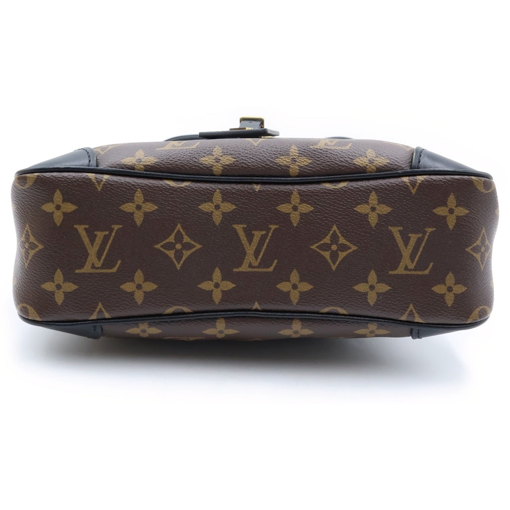 LOUIS VUITTON(ルイヴィトン) モノグラム オデオンNM PM ショルダーバッグ ブラウン×ブラック レザー×PVC M45353 ゴールド金具 レディース