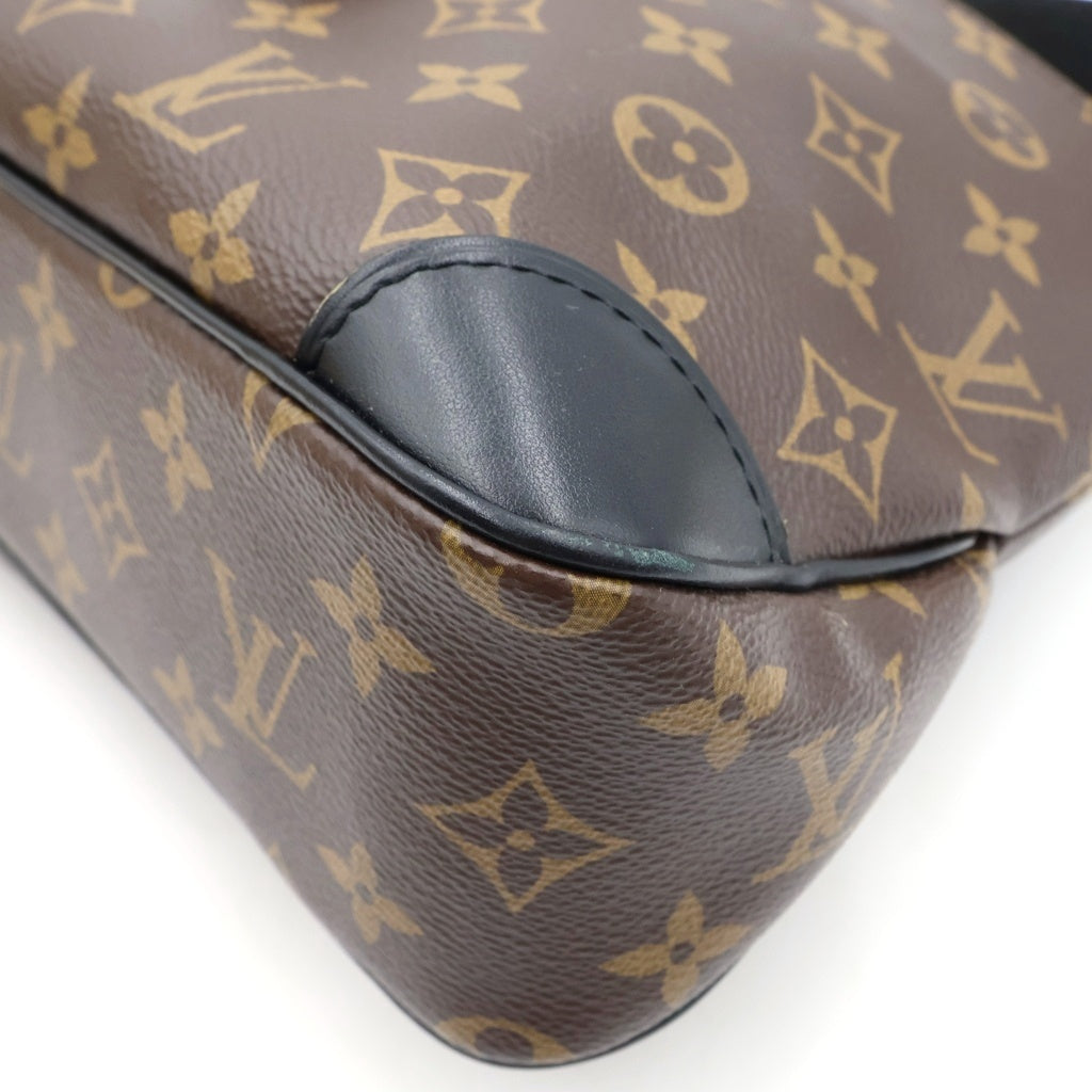 LOUIS VUITTON(ルイヴィトン) モノグラム オデオンNM PM ショルダーバッグ ブラウン×ブラック レザー×PVC M45353 ゴールド金具 レディース
