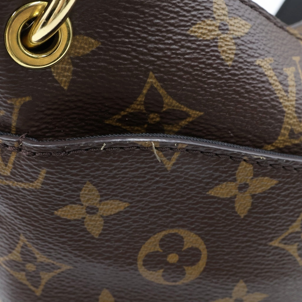 LOUIS VUITTON(ルイヴィトン) モノグラム オデオンNM PM ショルダーバッグ ブラウン×ブラック レザー×PVC M45353 ゴールド金具 レディース