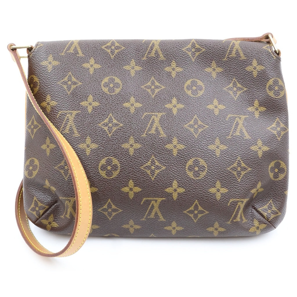 LOUIS VUITTON(ルイヴィトン) モノグラム ミュゼットタンゴ ショルダーバッグ ブラウン レザー×PVC M51388 ゴールド金具 レディース
