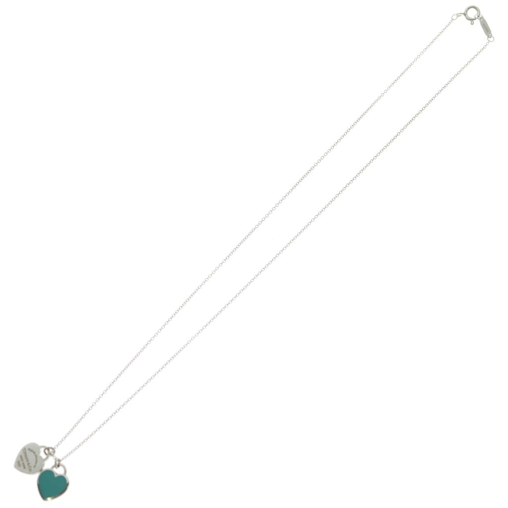 TIFFANY & Co.(ティファニー) リターントゥティファニー ミニダブルハートタグ ネックレス ペンダント チェーン ティファニーブルー×シルバー Ag925 レディース