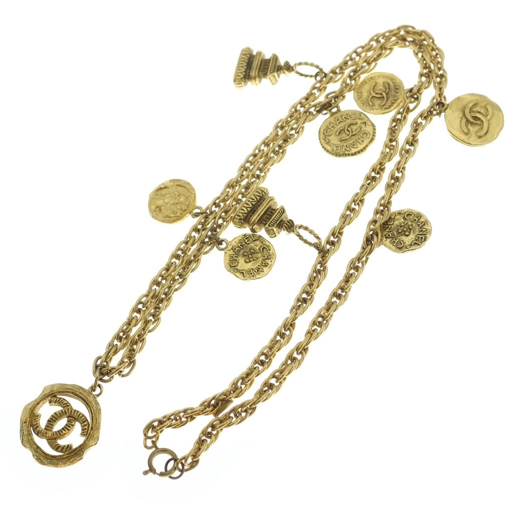 CHANEL(シャネル) ココマーク ロングチェーン ネックレス 1980年代 ヴィンテージ GP メッキ ゴールド レディース