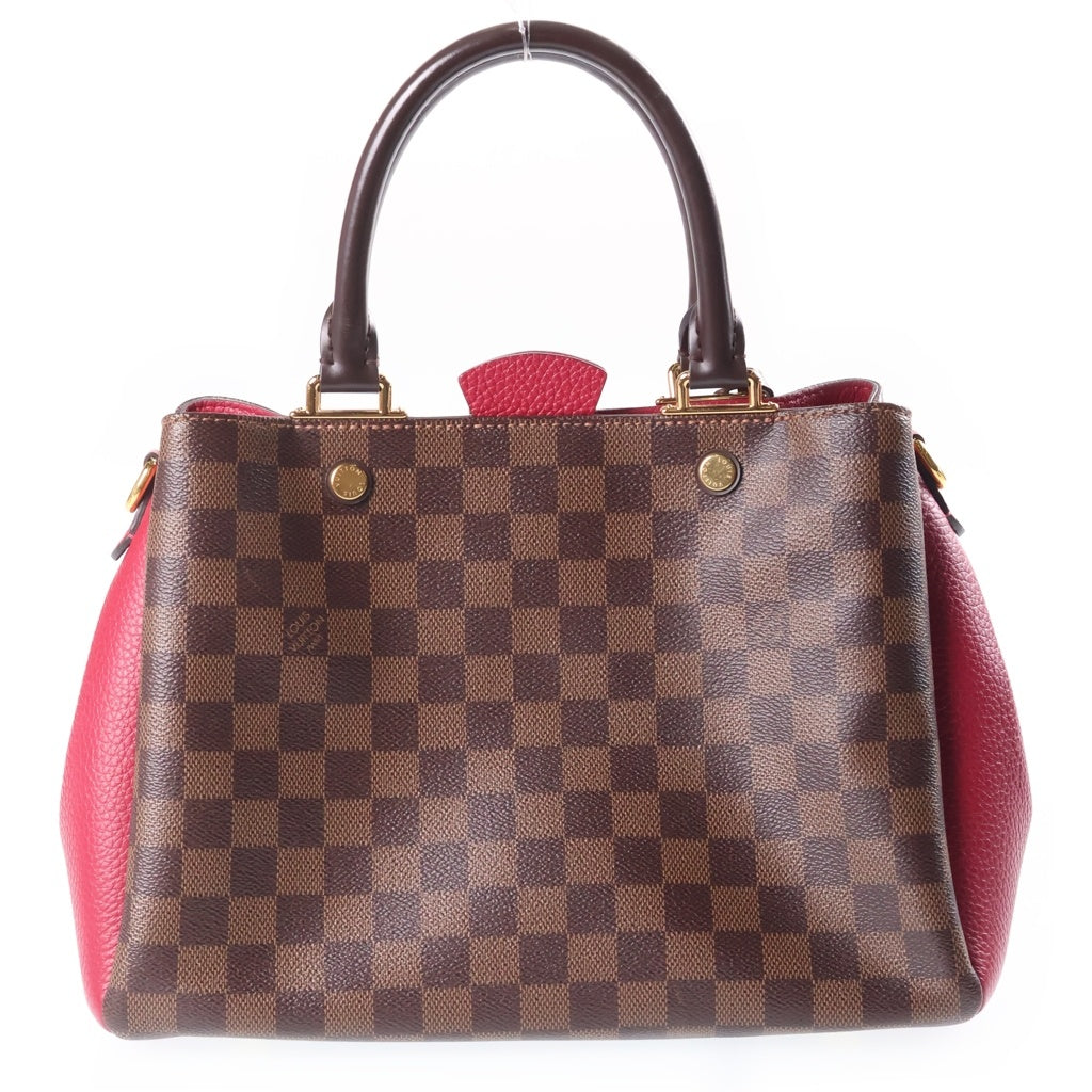 LOUIS VUITTON(ルイヴィトン) ブリタニー ハンドバッグ 2wayショルダー ダミエ レザー PVC ブラウン/フューシャ N41675 レディース