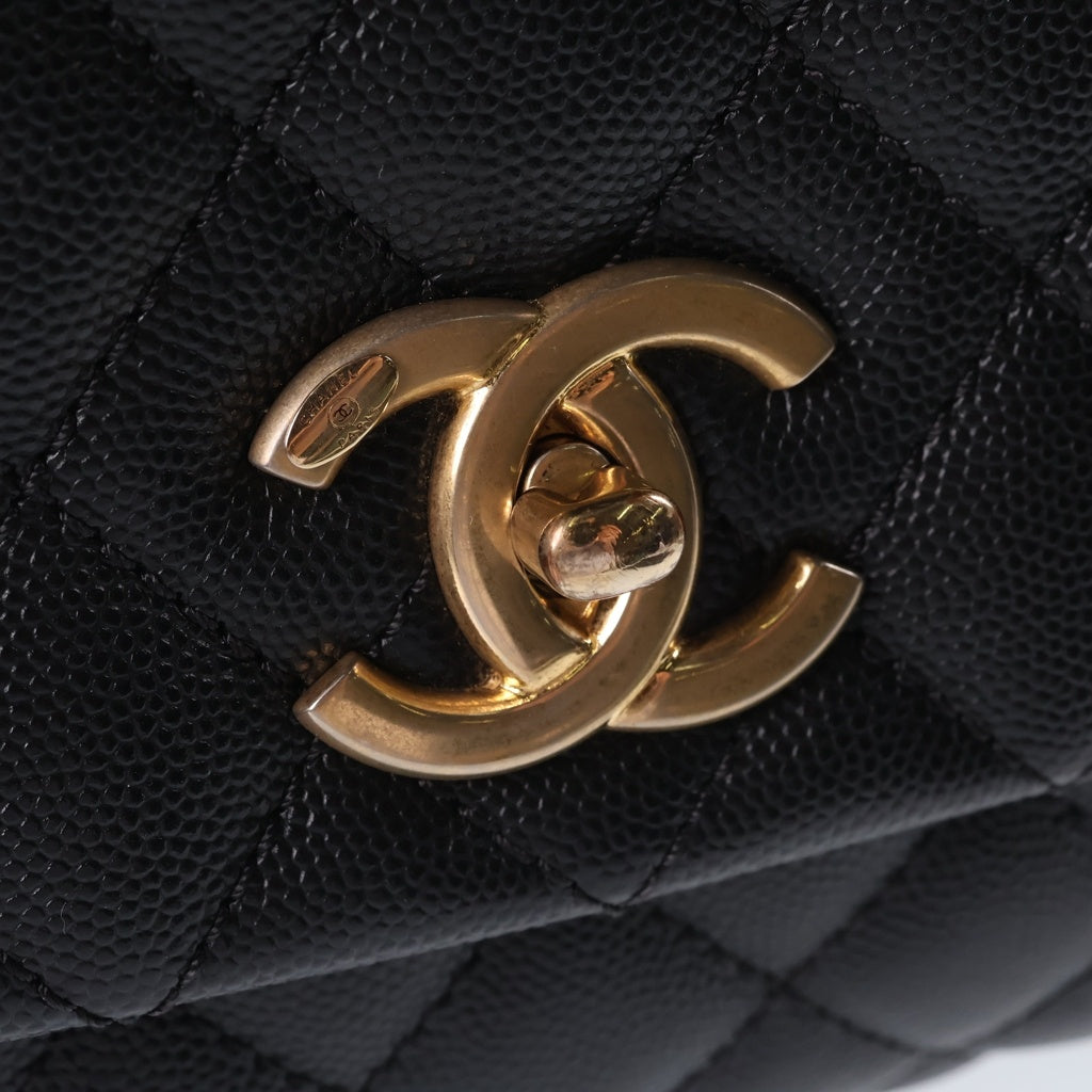 CHANEL(シャネル) ココハンドル29 2WAYハンドバッグ ショルダーバッグ ブラック キャビアスキン A92991 ゴールド金具 レディース
