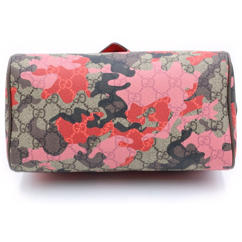 GUCCI(グッチ) GGカモフラージュ PVC レザー シルバー金具 2WAY ショルダーバッグ ハンドバッグ ミニボストンバッグ ピンク/ベージュ 854860 レディース