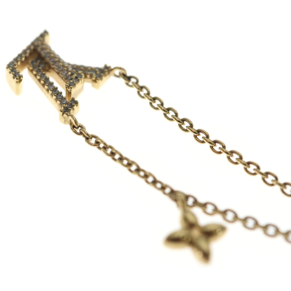 LOUIS VUITTON(ルイヴィトン) LVアイコニック ロゴラインストーン ネックレス ペンダント チェーン ゴールド M00596 レディース