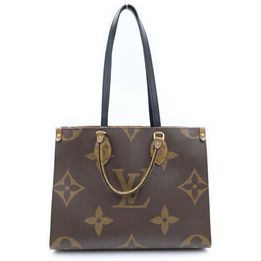 LOUIS VUITTON(ルイヴィトン) モノグラムリバース オンザゴーMM ハンドバッグ トートバッグ ブラウン PVC×レザー M45321 レディース