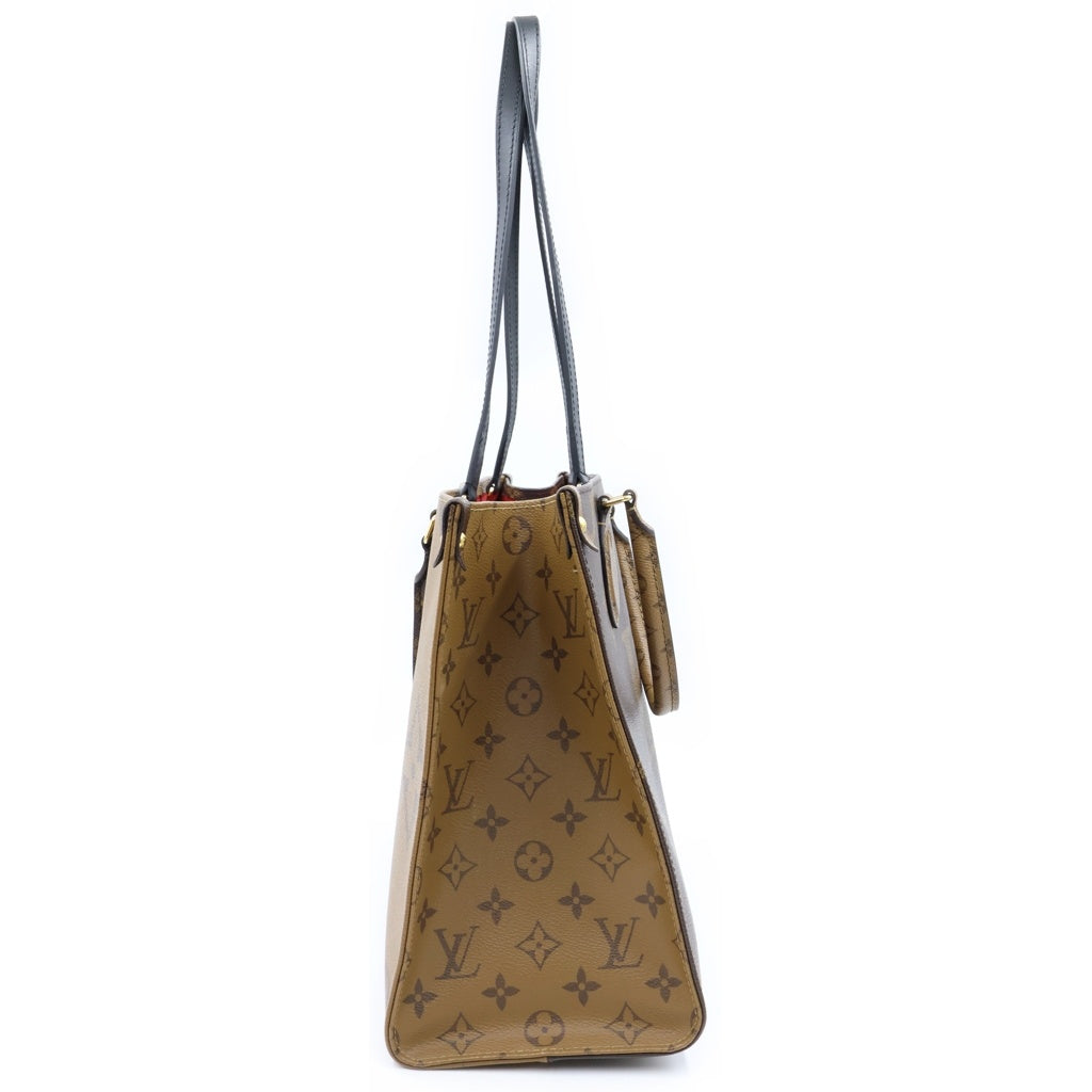 LOUIS VUITTON(ルイヴィトン) モノグラムリバース オンザゴーMM ハンドバッグ トートバッグ ブラウン PVC×レザー M45321 レディース