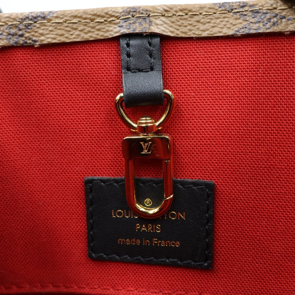 LOUIS VUITTON(ルイヴィトン) モノグラムリバース オンザゴーMM ハンドバッグ トートバッグ ブラウン PVC×レザー M45321 レディース