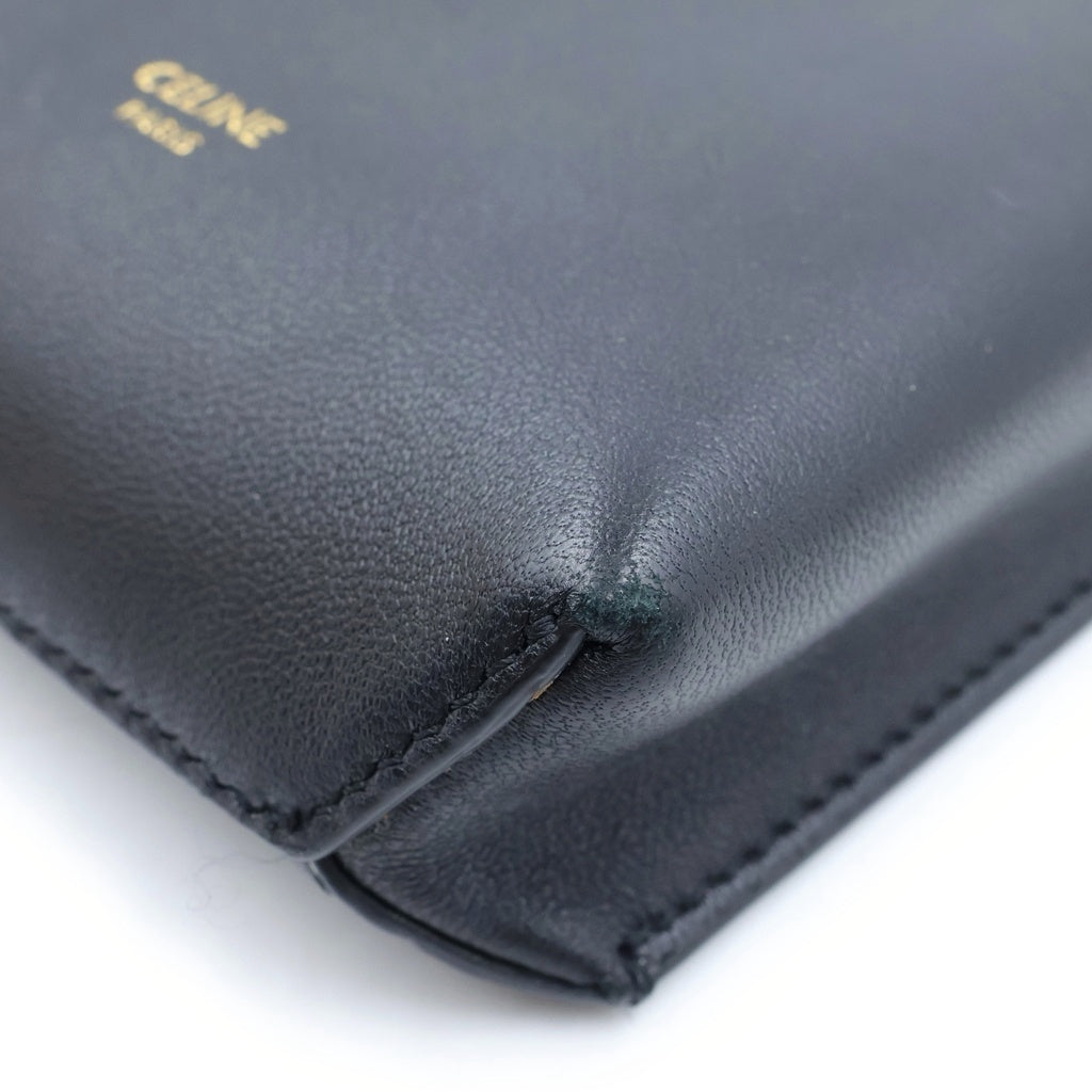 CELINE(セリーヌ) ロゴフォンポーチ ブラック ラムスキン 10G333 レディース