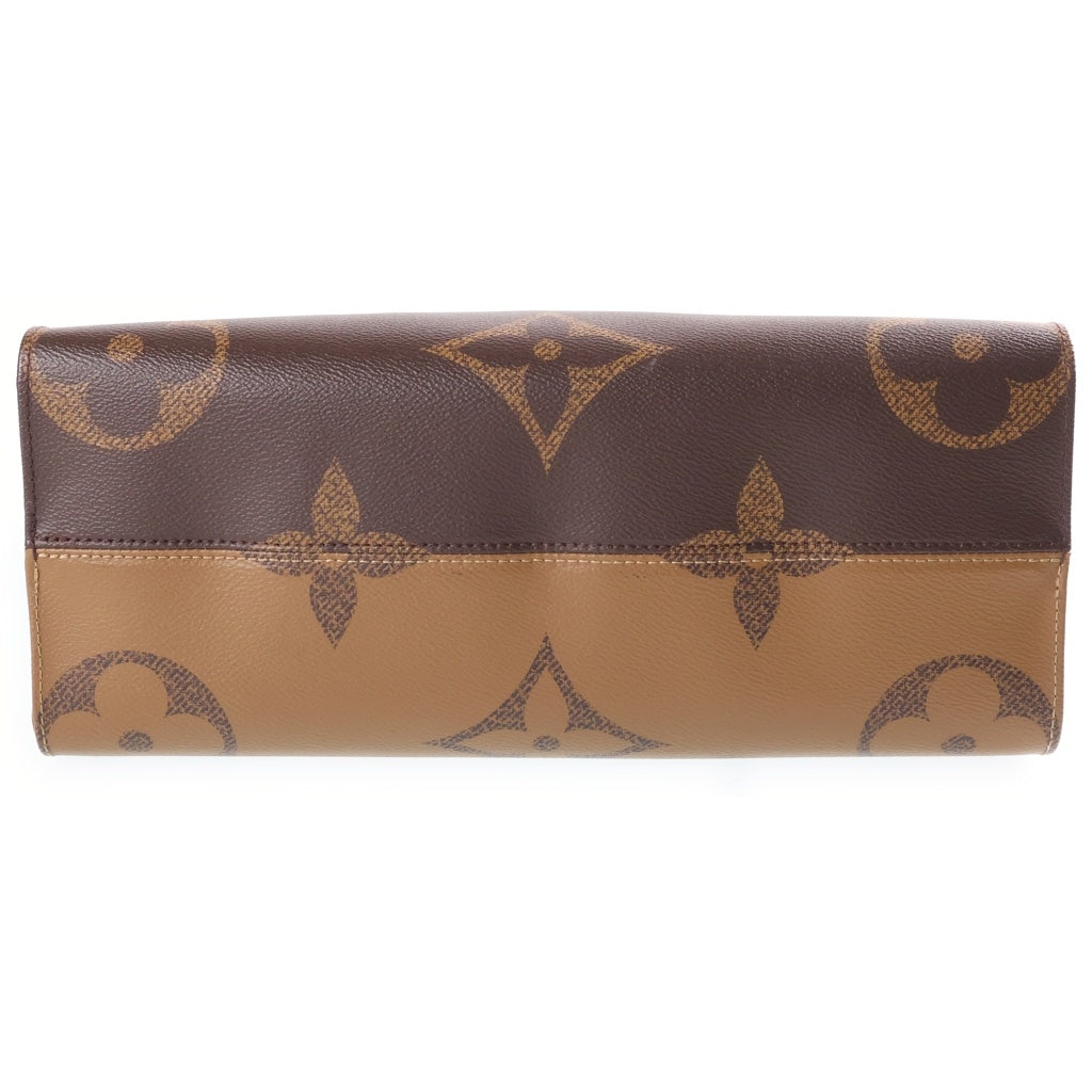 LOUIS VUITTON(ルイヴィトン) モノグラムリバース オンザゴーMM ハンドバッグ トートバッグ ブラウン レザー M45321 ゴールド金具 レディース
