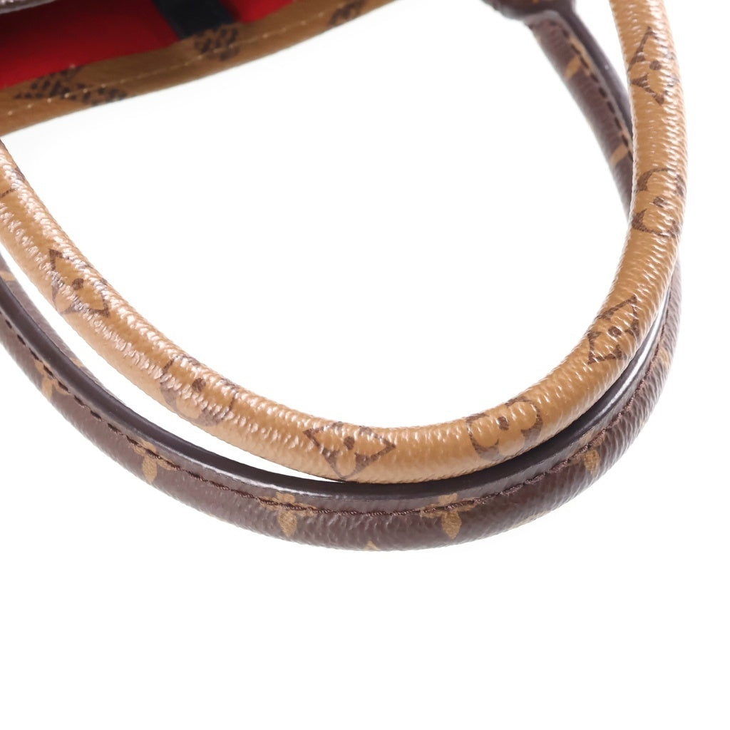 LOUIS VUITTON(ルイヴィトン) モノグラムリバース オンザゴーMM ハンドバッグ トートバッグ ブラウン レザー M45321 ゴールド金具 レディース