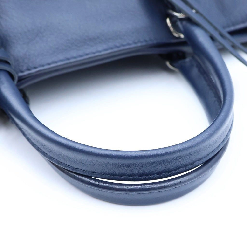 BALENCIAGA(バレンシアガ) ペーパーミニ 2WAY ハンド ショルダーバッグ レザー ブルー 370926 レディース