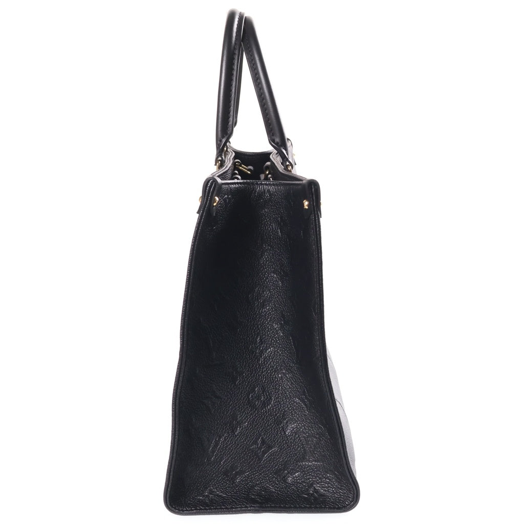 LOUIS VUITTON(ルイヴィトン) モノグラムアンプラント オンザゴーMM トートバッグ ハンドバッグ ブラック レザー M45595 ゴールド金具 レディース