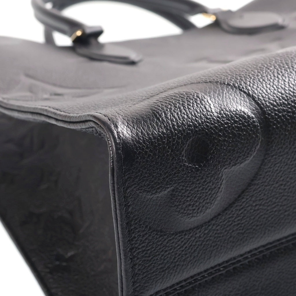 LOUIS VUITTON(ルイヴィトン) モノグラムアンプラント オンザゴーMM トートバッグ ハンドバッグ ブラック レザー M45595 ゴールド金具 レディース