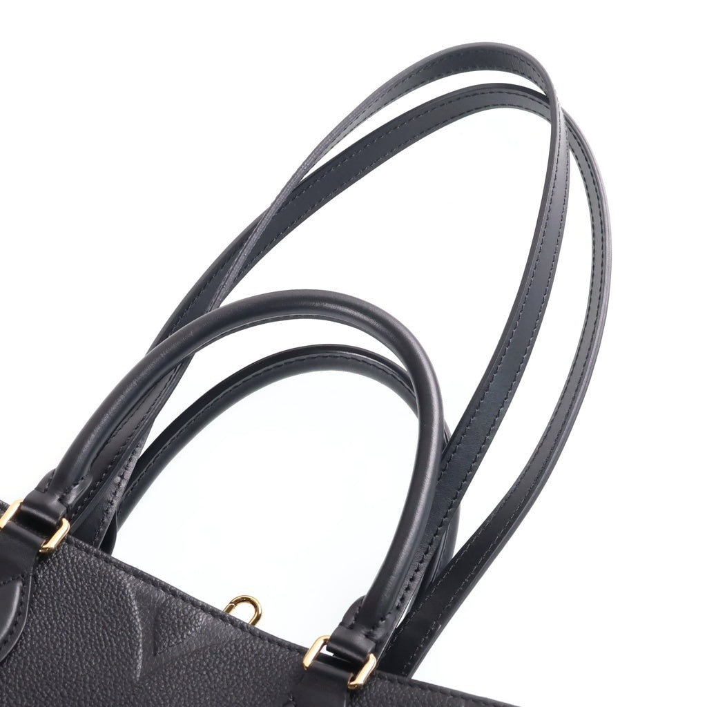 LOUIS VUITTON(ルイヴィトン) モノグラムアンプラント オンザゴーMM トートバッグ ハンドバッグ ブラック レザー M45595 ゴールド金具 レディース