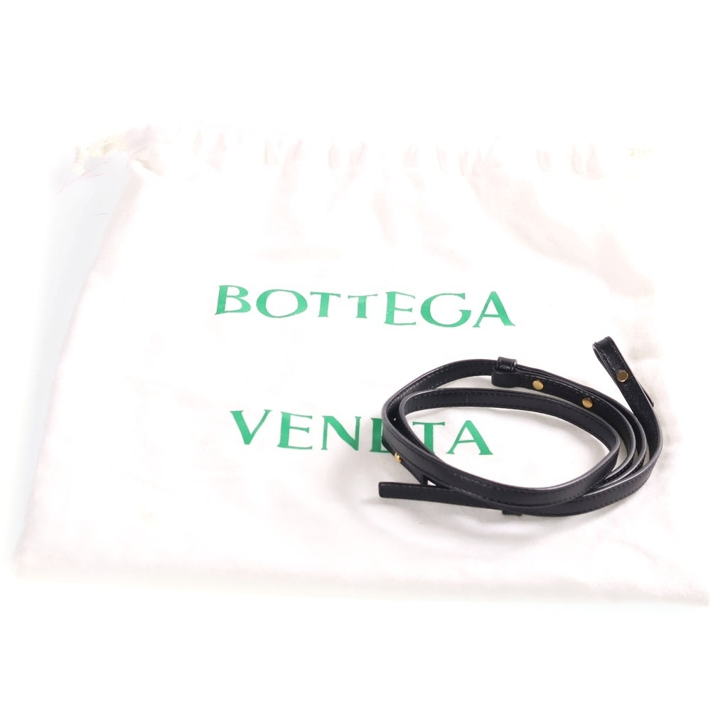 BOTTEGA VENETA(ボッテガヴェネタ) イントレチャート バン バニティーバッグ ショルダーバッグ ブラック レザー 789109 ゴールド金具 レディース