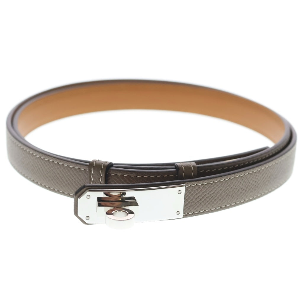 HERMES(エルメス) ケリー ベルト グレージュ エトゥープ エプソン シルバー金具 レディース