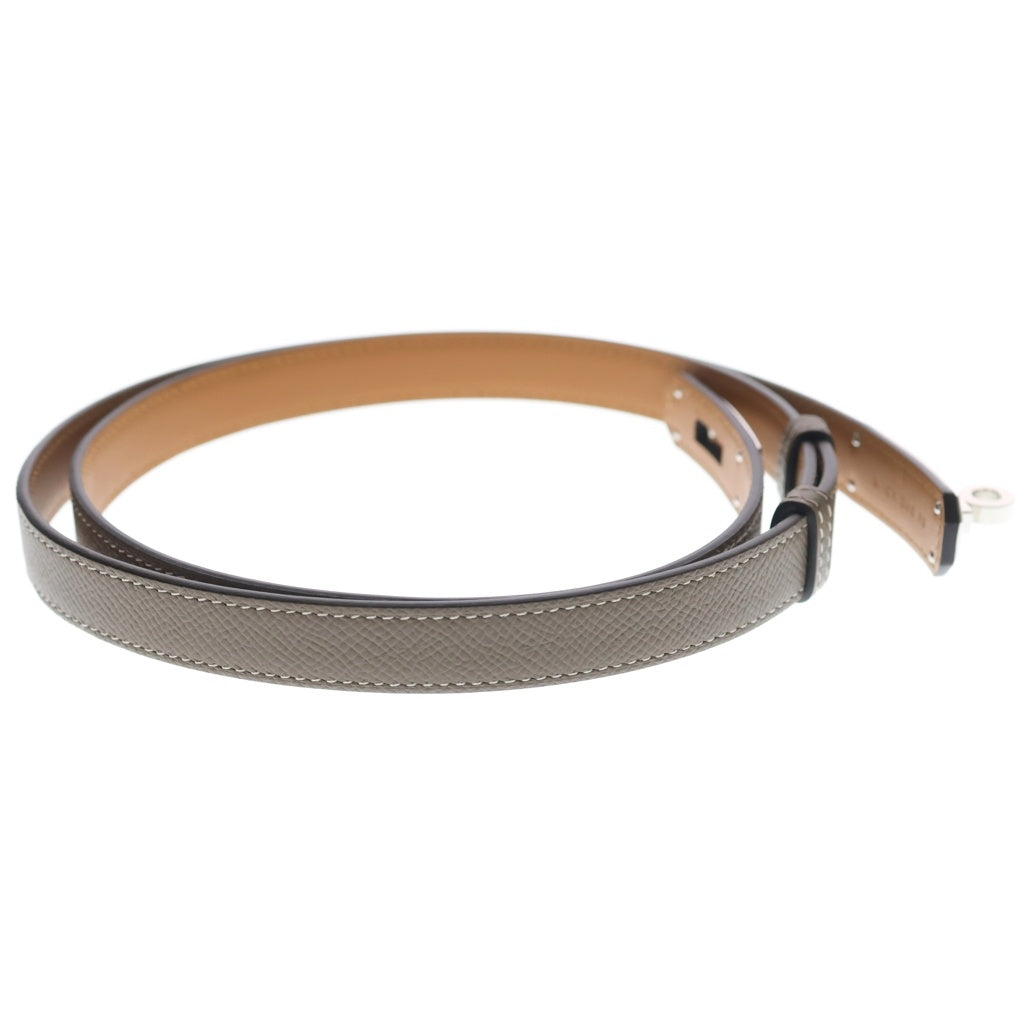 HERMES(エルメス) ケリー ベルト グレージュ エトゥープ エプソン シルバー金具 レディース