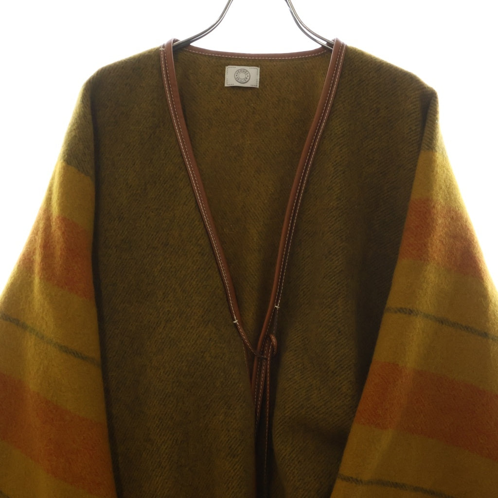 HERMES(エルメス) ロカバール タッセル付 ポンチョ ウール カシミア イエロー レディース