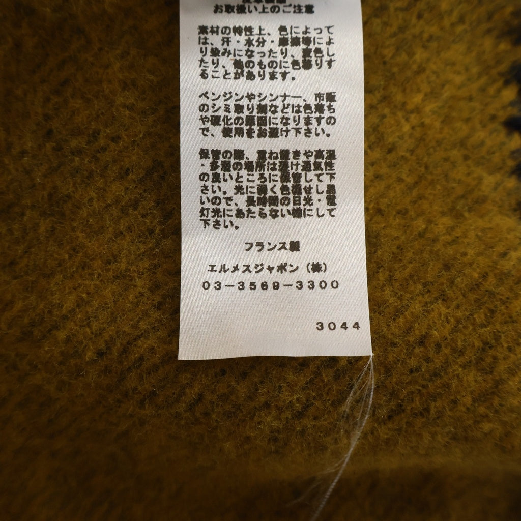 HERMES(エルメス) ロカバール タッセル付 ポンチョ ウール カシミア イエロー レディース