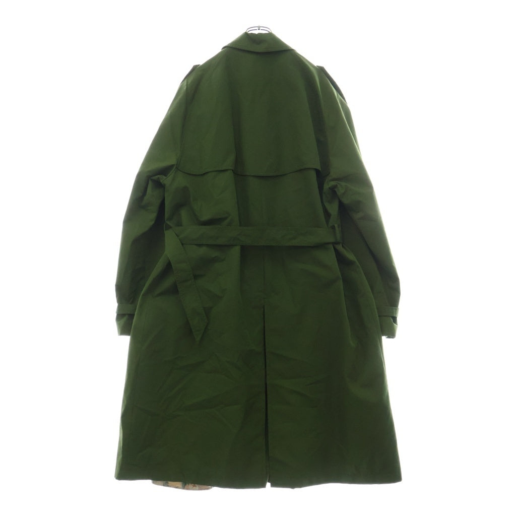GUCCI(グッチ) Nylon Jacket with Feline Print ラインプリント トレンチコート ロングコート カーキ