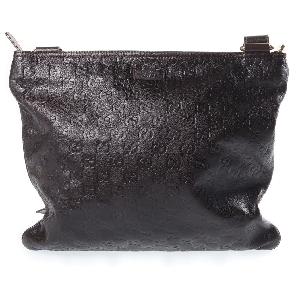 GUCCI(グッチ) グッチシマ ショルダーバッグ トートバッグ ダークブラウン レザー 201446 ゴールド金具 レディース