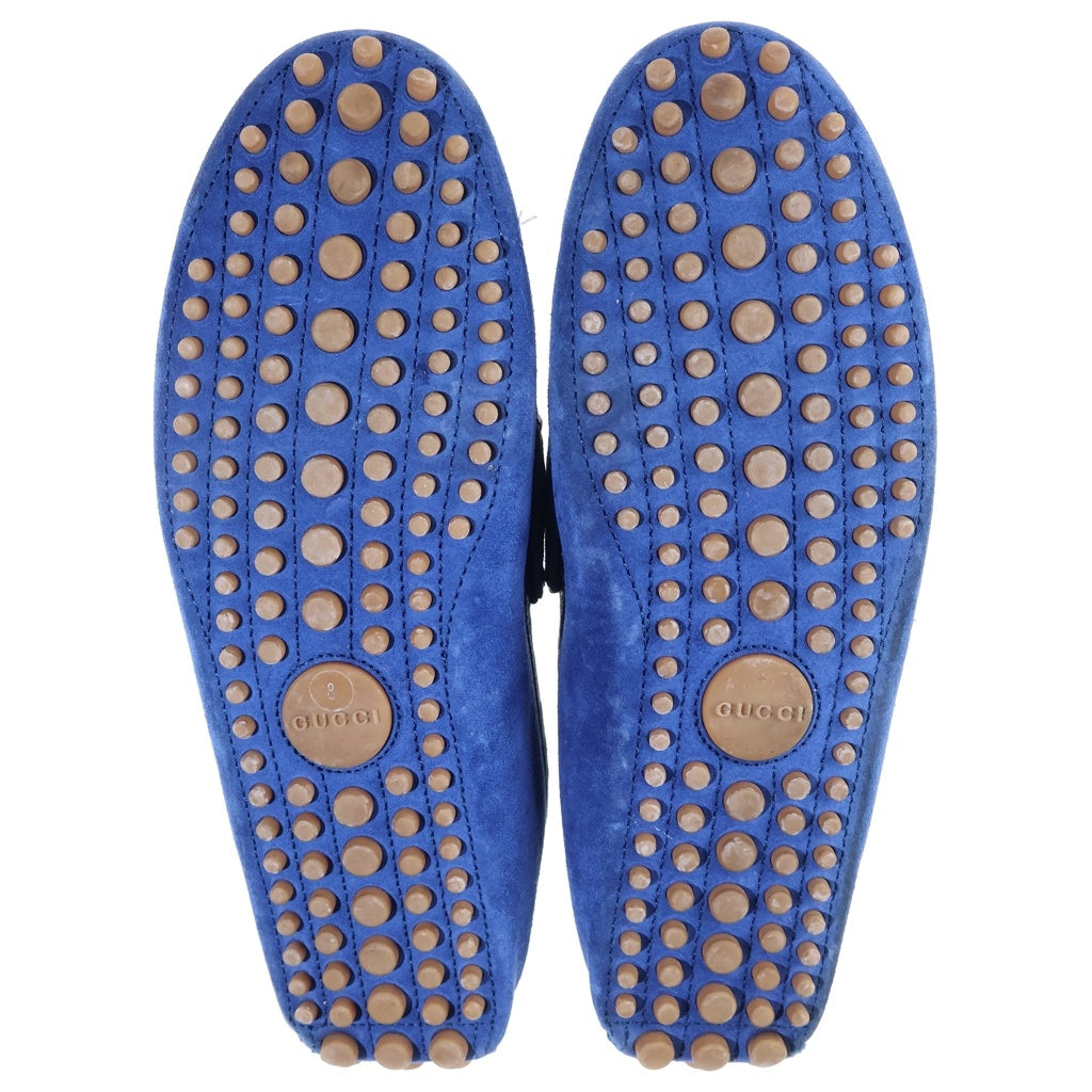 GUCCI(グッチ) ホースビットスエードドライビングシューズ ブルー 244289 スウェード