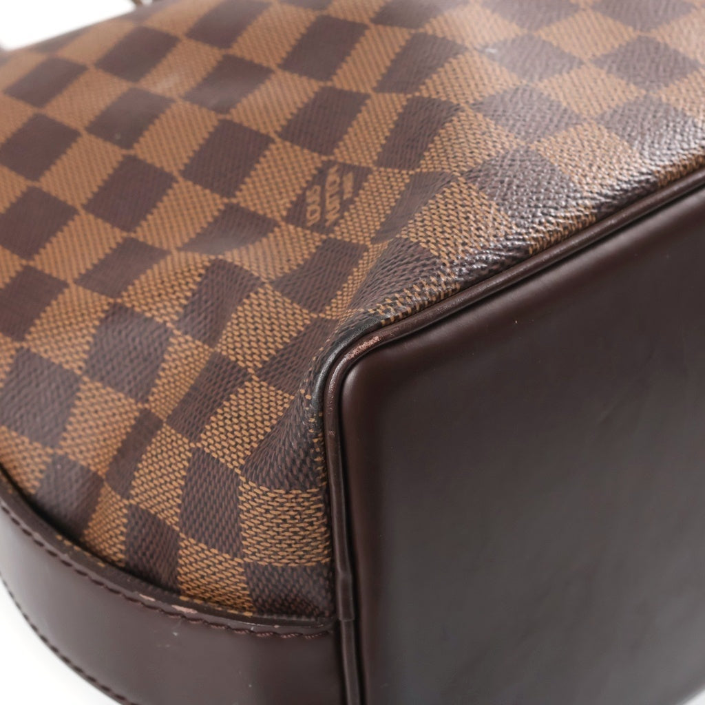 LOUIS VUITTON(ルイヴィトン) ダミエ チェルシー ハンドバッグ ボストンバッグ ブラウン レザー×PVC N51119 ゴールド金具 レディース