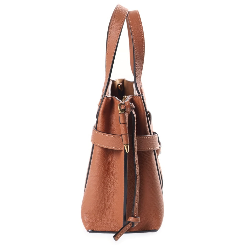 LOEWE(ロエベ) ゲートトップハンドル ミニ 2WAYハンドバッグ ショルダーバッグ ブラウン レザー ゴールド金具 レディース