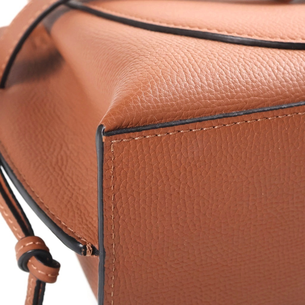 LOEWE(ロエベ) ゲートトップハンドル ミニ 2WAYハンドバッグ ショルダーバッグ ブラウン レザー ゴールド金具 レディース