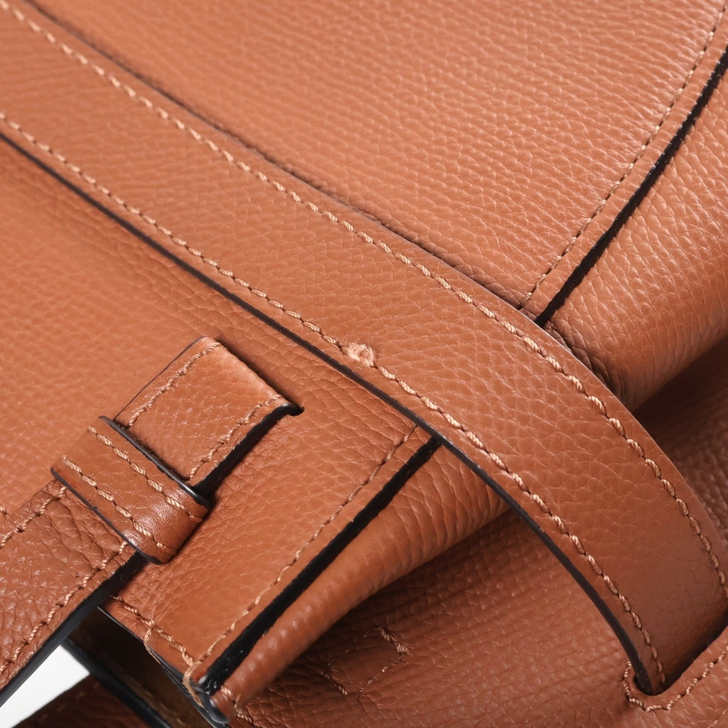 LOEWE(ロエベ) ゲートトップハンドル ミニ 2WAYハンドバッグ ショルダーバッグ ブラウン レザー ゴールド金具 レディース