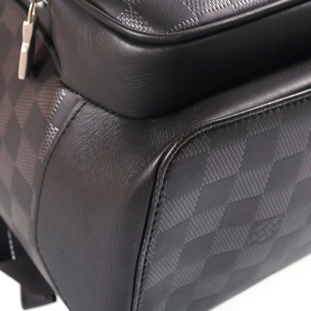 LOUIS VUITTON(ルイヴィトン) ダミエ アンフィニ アヴェニューバックパック リュックサック ブラック レザー PVC N41043 シルバー金具 レディース