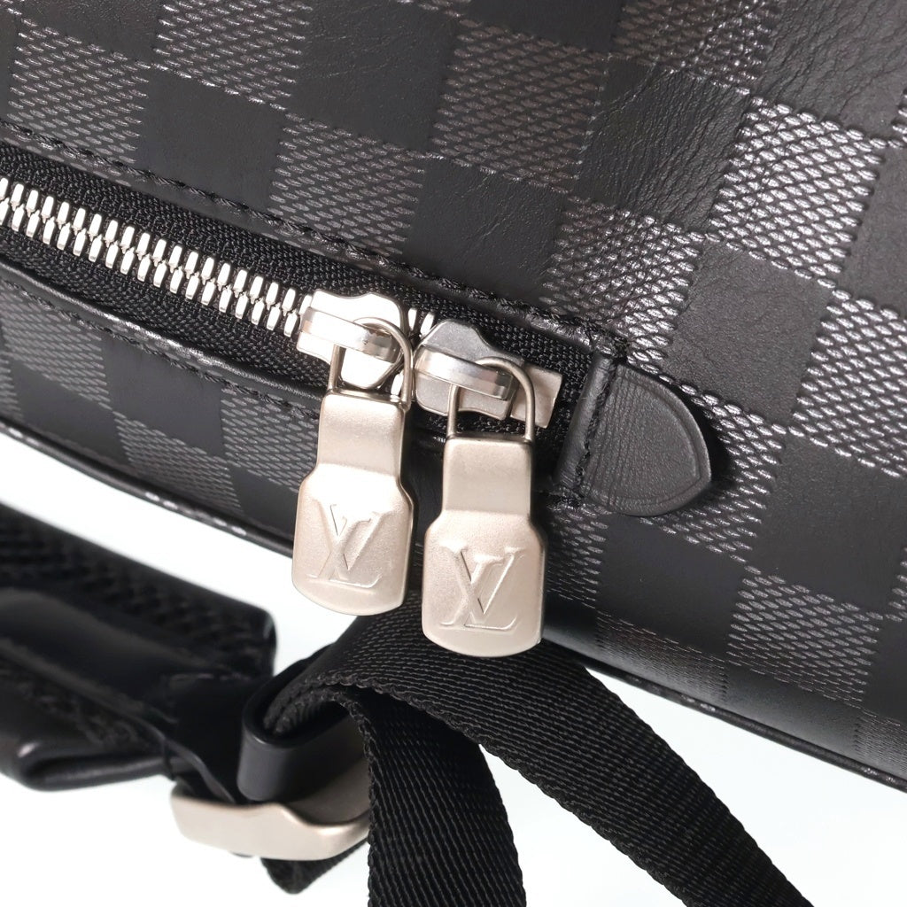 LOUIS VUITTON(ルイヴィトン) ダミエ アンフィニ アヴェニューバックパック リュックサック ブラック レザー PVC N41043 シルバー金具 レディース