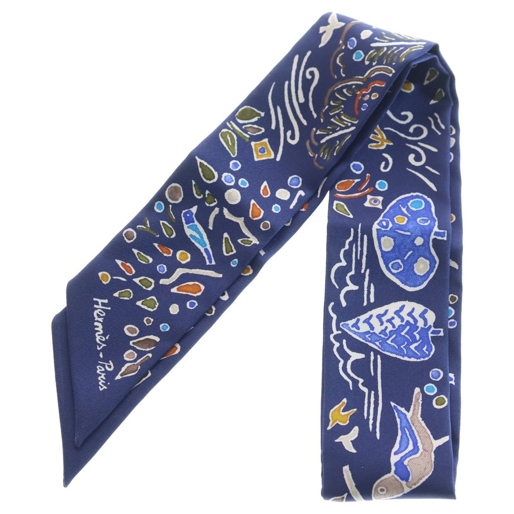 HERMES(エルメス) ツイリー ISOLA DI PRIMAVERA 春の島 シルクスカーフ ブルー レディース