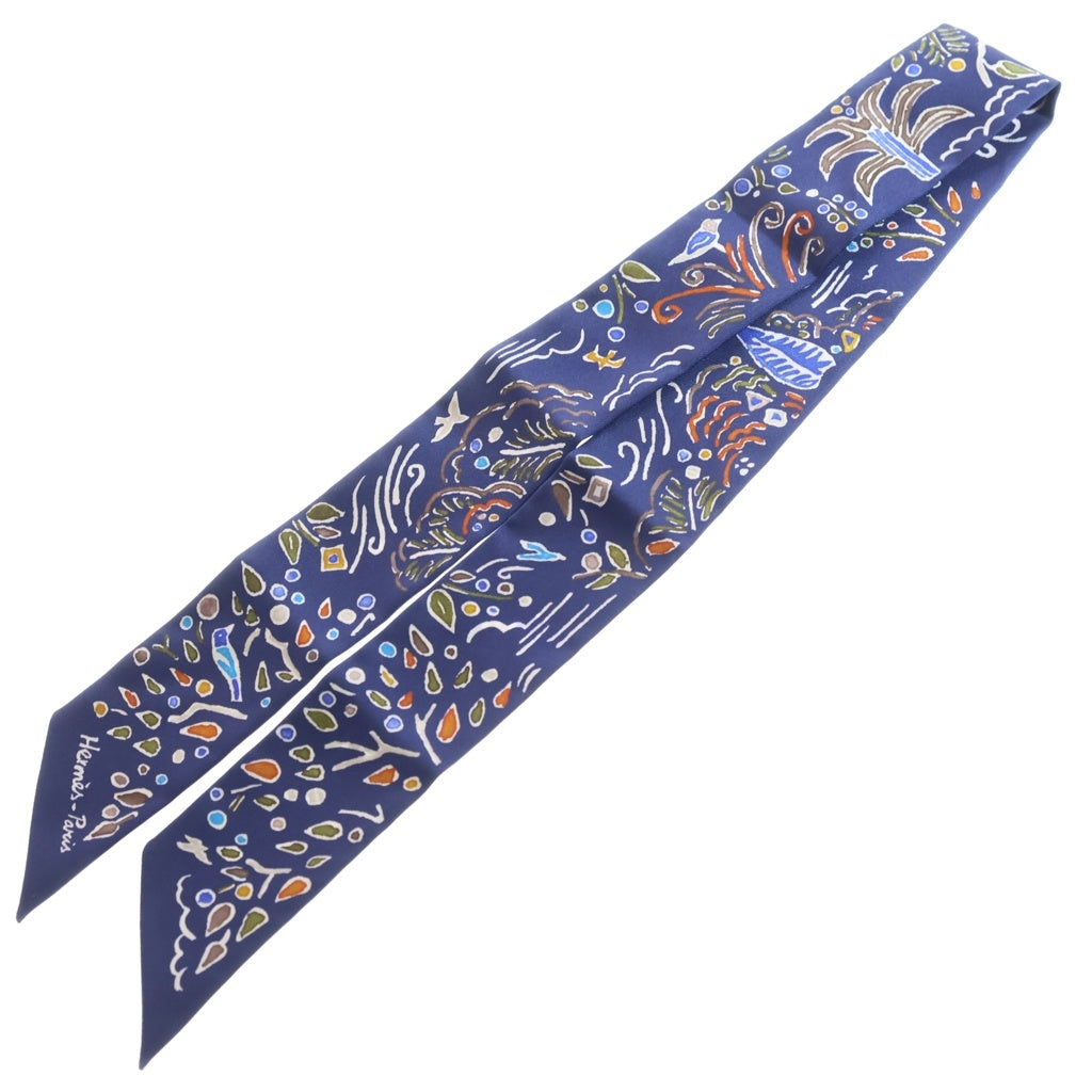 HERMES(エルメス) ツイリー ISOLA DI PRIMAVERA 春の島 シルクスカーフ ブルー レディース