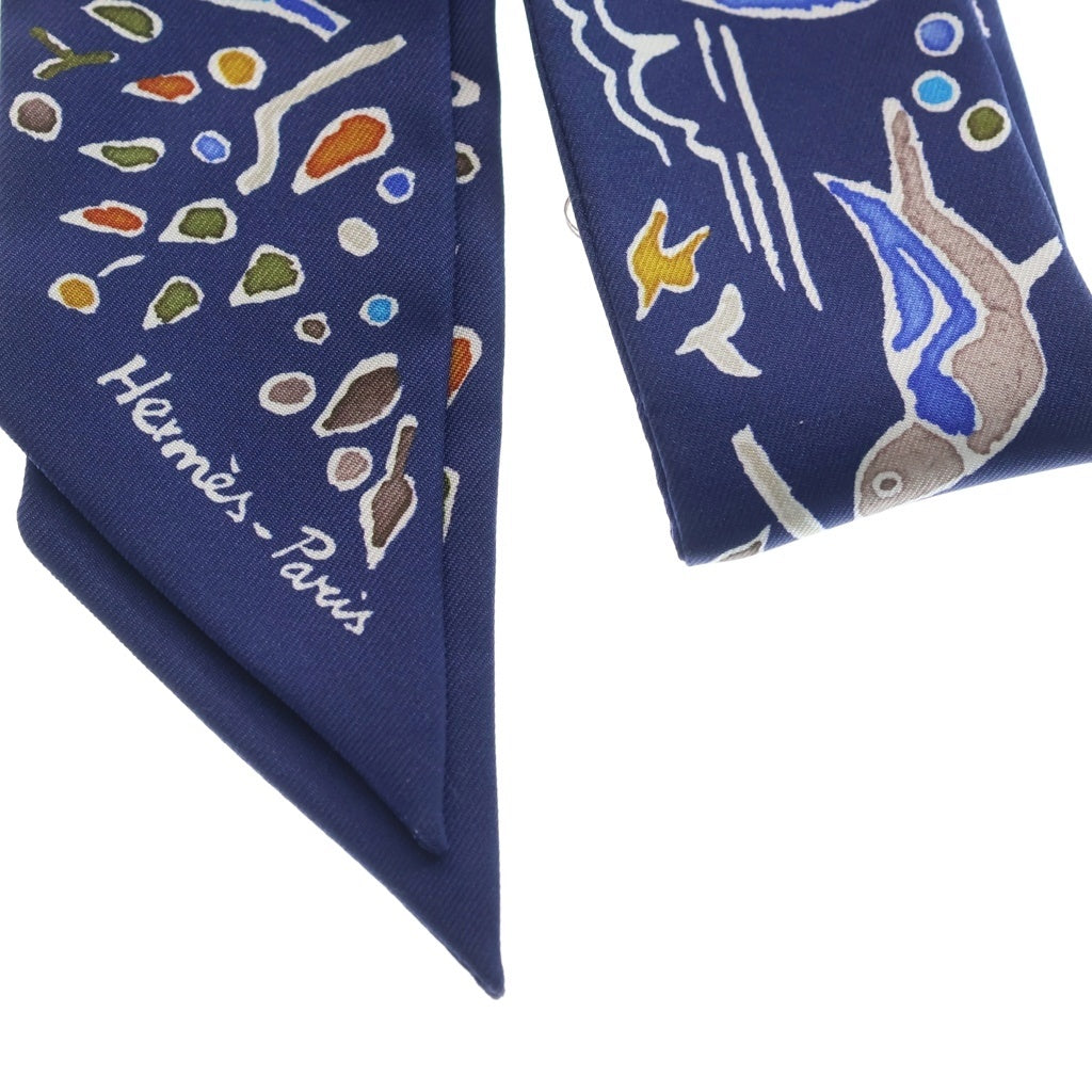 HERMES(エルメス) ツイリー ISOLA DI PRIMAVERA 春の島 シルクスカーフ ブルー レディース