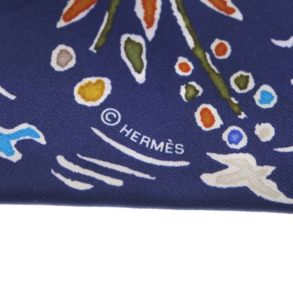 HERMES(エルメス) ツイリー ISOLA DI PRIMAVERA 春の島 シルクスカーフ ブルー レディース