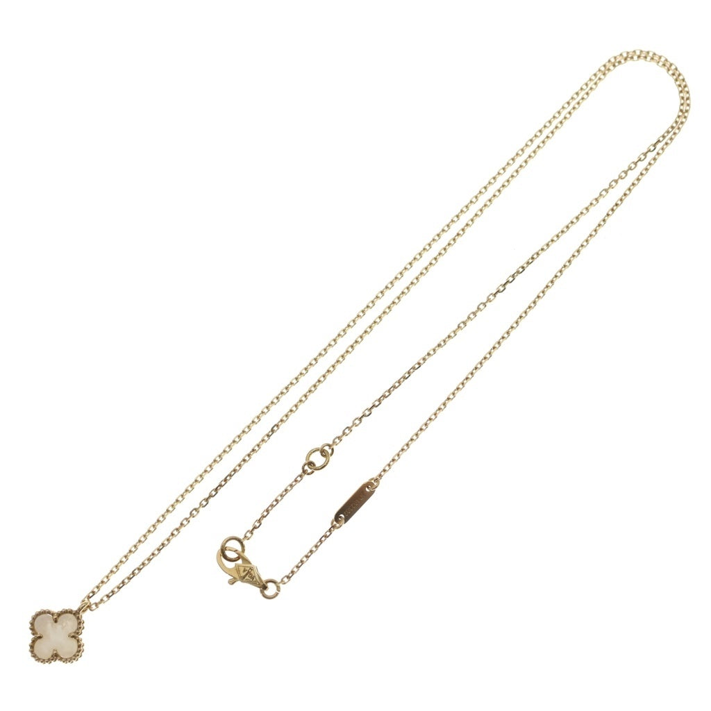 Van Cleef & Arpels(ヴァンクリーフアンドアーペル) スウィートアルハンブラ マザーオブパール ネックレス K18YG イエローゴールド VCARF69100 レディース