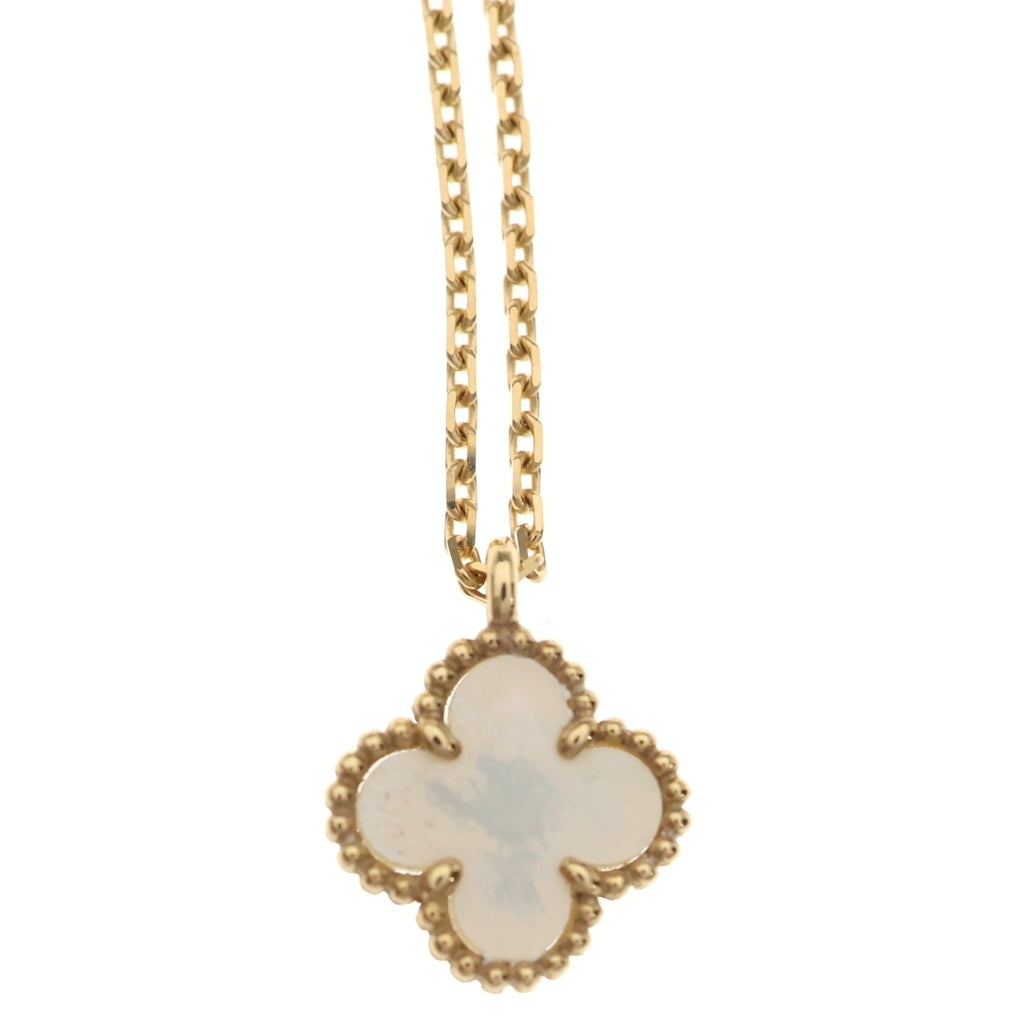 Van Cleef & Arpels(ヴァンクリーフアンドアーペル) スウィートアルハンブラ マザーオブパール ネックレス K18YG イエローゴールド VCARF69100 レディース