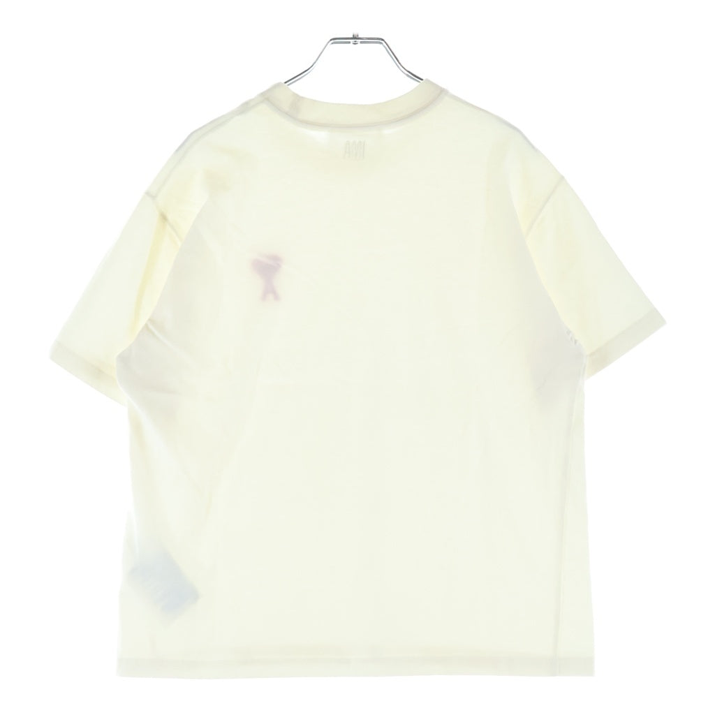 ami(アミ) Ami de Coeur ハートロゴ刺繍 Tシャツ カットソー アイボリー #XS UTS004726 レディース