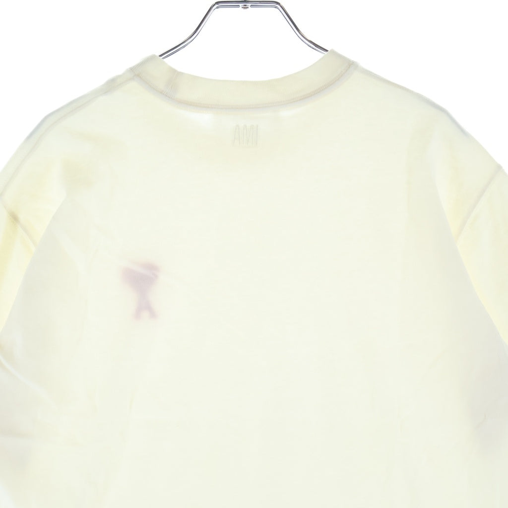 ami(アミ) Ami de Coeur ハートロゴ刺繍 Tシャツ カットソー アイボリー #XS UTS004726 レディース